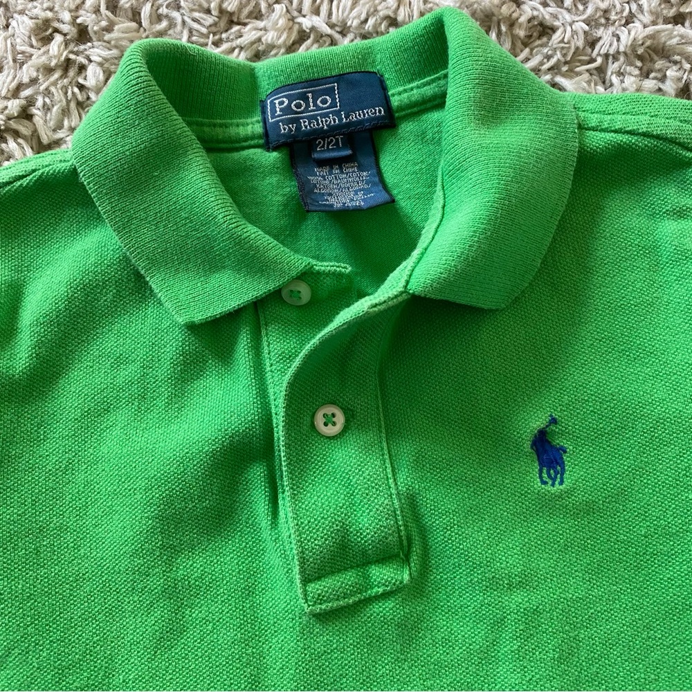 Ralph Lauren Kids Bright Green Polo Shirt - Picture 3 of 5